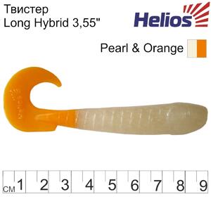 Твистер несъедоб. Long Hybrid 3,55"/9,0 см Pearl & Orange 20шт. (HS-15-019-N-20) Helios (0), фото 3