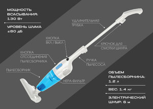 Вертикальный пылесос циклонного типа ENDEVER SKYCLEAN VC-277, фото 10