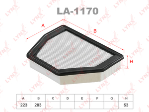 Фильтр воздушный LYNXauto LA-1170. Для CHEVROLET Шевролет Captiva(Каптива) (C100/C140) 3.0 12>, OPEL Опель Antara(Антара) 3.0 13>, фото 1