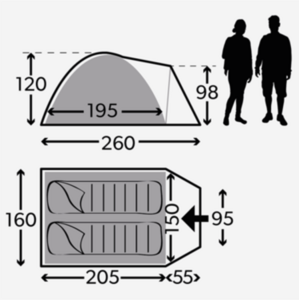 Туристическая каркасная палатка KAMPA Dometic Brighton 2 Green(2 места, 1вход, 1тамбур), фото 5