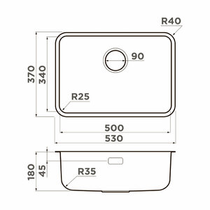 Мойка Omoikiri Omi 53-U/I-LG Ultra Mini нерж.сталь/светлое золото, фото 2