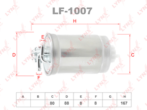 Фильтр топливный LYNXauto LF-1007. Для: VW Sharan 1.9D-2.0D 95-10, FORD Galaxy 1.9D 95-06, фото 1