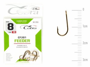 Крючки Cobra FEEDER CLASSIC сер. CF201 разм. 008 10шт., фото 2