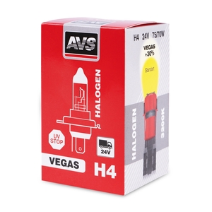 Галогенная автомобильная лампа AVS Vegas, H4, 24 В, 75/70 Вт, 3200 К, цоколь P43t, фото 5
