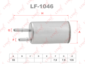 Фильтр топливный LYNXauto LF-1046. Для VOLVO Вольво S60 II 1.6-2.5 10-18/S80 II 2.5-4.4 06-10/V40II 1.5-2.0 13-19/Xc60 2.0-3.0 08-17, фото 1