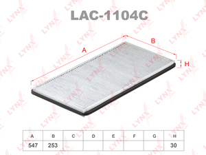Фильтр салонный угольный LYNXauto LAC-1104C. Для: BMW X5(E53) 00>, LANDROVER Range Rover 02>, фото 1