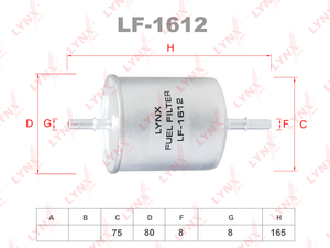 Фильтр топливный LYNXauto LF-1612. Для: FORD Mondeo III 1.8-3.0 00-07 / Transit 2.3 06>, фото 1