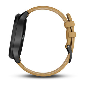 Смарт-часы Garmin Vivomove HR черный оникс с светло-коричневым кожаным ремешком, фото 4