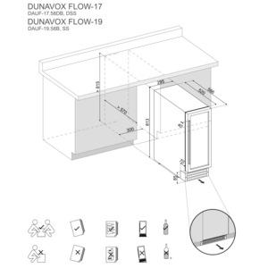 Встраиваемый винный шкаф Dunavox DAUF-19.58SS, фото 7