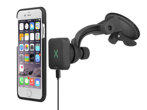 Комплект чехла и автомобильного беспроводного ЗУ XVIDA iPhone 7 Charging Car Kit Suction Cup Mount, черный, фото 4