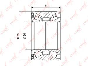 Подшипник ступицы передний (51x54x96) LYNXauto WB-1264. Для: TOYOTA Тойота 4Runner 2.7-3.0D 95-02 / Land Cruiser(Ленд Крузер)(90) 3.0D-3.4 96>, фото 1