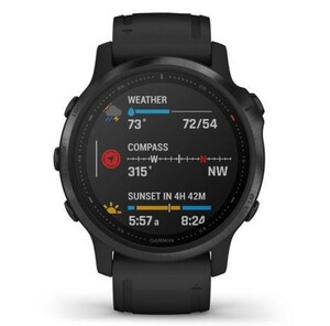 Черные часы Garmin Fenix 6S PRO с черным ремешком, фото 3
