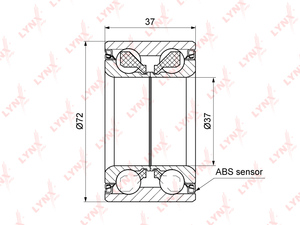 Подшипник ступицы передний с ABS (37x37x72) LYNXauto WB-1284. Для: OPEL Опель Corsa(Корса) D / E 1.2-1.7D 07>, PEUGEOT Пежо Bipper 1.3D-1.4D 08>, FIAT ФИАТ Albea 1.2-1.9D 99-09 / BRAV(РАВ)a 1.6-1.9D 95-01 / Doblo(Добло) 1.3D-1.9D 01> / Punto(Пунто) 1.3D-1, фото 1