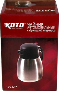 Автомобильный чайник-термос KOTO 12V-607 (12В, 0,9л, стальной), фото 2