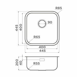 Кухонная мойка Omoikiri Omi 44-U/I-IN Quadro нерж.сталь/нержавеющая сталь, фото 2
