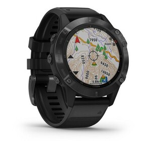Черные часы Garmin Fenix 6 PRO Wi-Fi NFC с черным ремешком, фото 3
