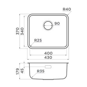 Мойка Omoikiri Omi 43-U/I-GB Ultra Mini нерж.сталь/графит, фото 2