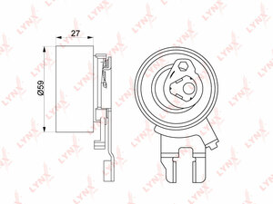 Ролик натяжной/ГРМ LYNXauto PB-1243. Для FORD ФОРД Kuga(Куго) I 2.5 09>/Mondeo(Мондео) IV 2.5 07-15/Galaxy/S-Max 2.5 06-14, VOLVO Вольво C30 2.4 06>/S40 II 2.4-2.5 04-10/S60 I-II 2.0-2.5 00>/S80 I-II 2.0-2.5 98>/XC60 2.5 14>/XC70 I-II 2.4-2.5 97>/XC90 I 2, фото 1