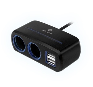 Разветвитель на 2 автомобильных розетки 12V и 2 USB Neoline SL-221, фото 1