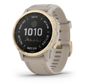 Garmin Fenix 6s Pro Solar золотистый с песочным ремешком, фото 1