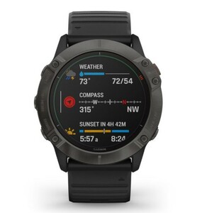 Умные часы Garmin Fenix 6X Pro Solar титановый серый DLC с черным ремешком, фото 6