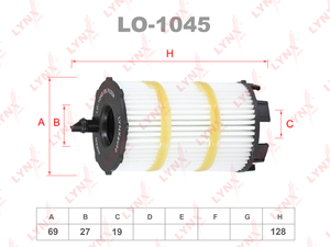 Фильтр масляный LYNXauto LO-1045. Для: AUDI A6 / S6 / RS6 4.2 06-11 / A8 / S8 4.2 06-10 / Q7 4.2 06-10 / RS4 06-09 / S5 / RS5 07>, VW Touareg(7L/7P) 4.2 06>, фото 1