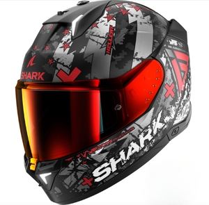 Шлем Shark SKWAL I3 HELLCAT MAT Black/Chrome/Red матовый XL, фото 1