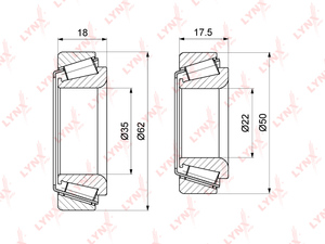 Подшипник ступицы передний LYNXauto WB-1282. Для: MERCEDES Мерседес-BENZ C180-55(W203/W204) 00> / CLK200-63(C209) 02>, фото 1