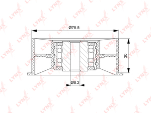 Ролик направляющий / ГРМ LYNXauto PB-3106. Для: OPEL Movano A 2.2D-2.5D 00> / Vivaro A 2.5D 03>, RENAULT Avantime 2.2D 02-03 / Espace III-IV 2.2D 00> / Laguna II 2.2D 01-07 / Vel Satis 2.2D 04> / Trafic II 2.5D 01> / Master II 2.2D-2.5D 00>, NISSAN Inters, фото 1