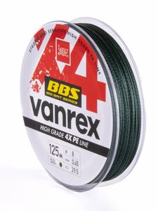 Леска плетёная Lucky John Vanrex BBS х4 BRAID Moss Green 125/045, фото 4