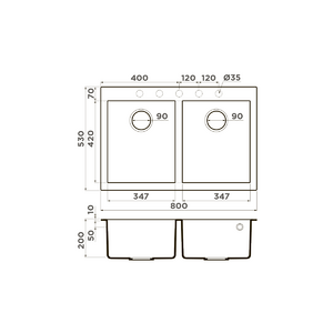Кухонная мойка Omoikiri Bosen 80-2-CH Tetogranit/шампань, фото 2