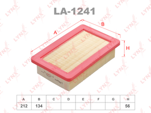 Фильтр воздушный LYNXauto LA-1241. Для: SMART Forfour 0.9-1.0 14>, фото 1