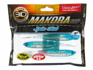 Виброхвосты LJ 3D Series MAKORA SPLIT TAIL 5.0in (12,70)/002 4шт., фото 4