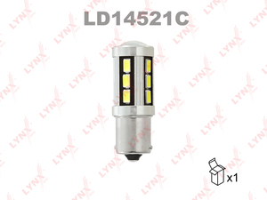 Лампа светодиодная LYNXauto LD14521C. Для: LED P21W S25 12V BA15S 7200K Canbus, фото 2