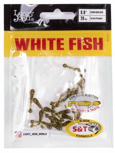 Слаги съедобные искусственные LJ Pro Series WHITE FISH 0,8in (02.00)/PA03 20шт., фото 4