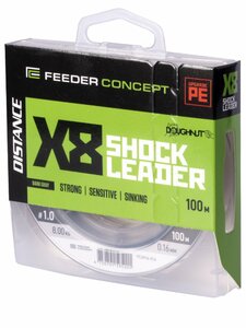 Шок-лидер плетёный Feeder Concept Distance х8 SHOCK LEADER Dark Gray 100/016, фото 2