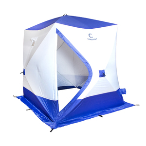 Палатка зимняя куб СЛЕДОПЫТ Long 2,15х1,8 м, S по полу 3,8 кв.м, 3 слоя, цвет синий/белый, фото 3