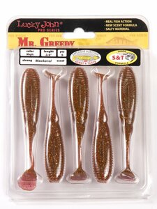 Виброхвосты съедобные LJ Pro Series MISTER GREEDY 3.9in (09.90)/S14 5шт., фото 4