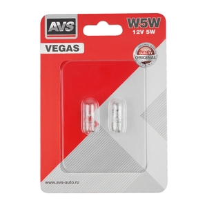 Автомобильная лампа AVS Vegas, W5W, 12 В, 5 Вт, 2700 К, цоколь W2.1x9.5d, 2 шт., фото 3