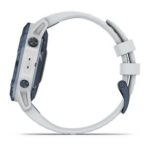 Черные часы Garmin Fenix 6 PRO Solar синий минерал с белым ремешком, фото 10