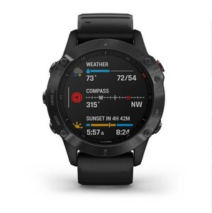 Черные часы Garmin Fenix 6 PRO Wi-Fi NFC с черным ремешком, фото 4