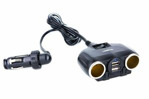 Разветвитель на 2 автомобильных розетки 12Vя и 2 USB Neoline Quatro, фото 1
