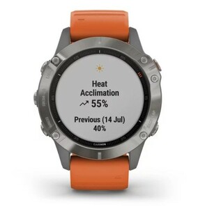 Умные часы Garmin Fenix 6 Sapphire титановый с оранжевым ремешком, фото 7