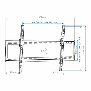 Кронштейн настенный LED/LCD телевизоров Arm media STEEL-2 black, фото 8