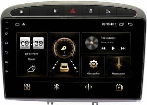 Штатная магнитола Peugeot 308 I, 408, RCZ I 2007-2017 LeTrun 4196-9119 на Android 10 (6/128, DSP, QLed) С оптическим выходом (серая), фото 1