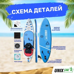 SUP-борд UNIX Line Deep Sea (320 cm) + сиденье, фото 11