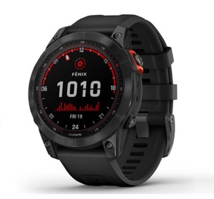 Умные часы Garmin Fenix 7 Solar серый с черным ремешком, фото 1