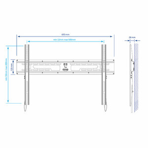 Кронштейн настенный для LED/LCD телевизоров KROMAX FLAT-1 NEW BLACK, фото 2