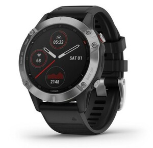 Garmin Fenix 6 серебристый с черным ремешком, фото 1