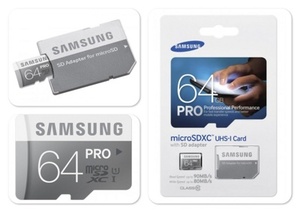 Карта памяти Samsung microSDXC PRO 64Gb U3 90-80MBs, фото 1